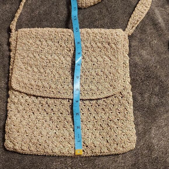 Frankie & Johnnie Vintage Small Beaded Beige Purse Zipper With Coin Purse - Picture 9 of 9